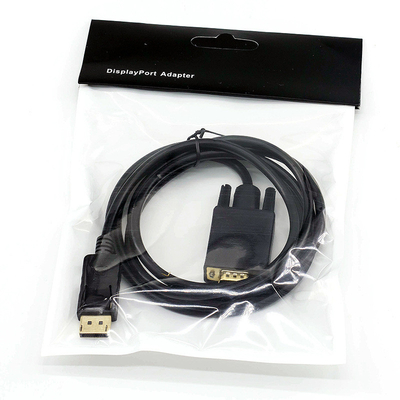DP Kesetiaan Tinggi Ke VGA Kabel Konversi Monitor Adaptor Proyektor 1.8Meter