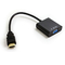 Kabel Audio Video HDMI Ke Adaptor VGA Hitam 1080P VGA Ke Konverter HDMI